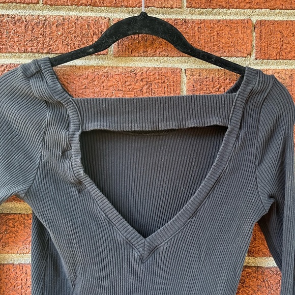 Free People Beach Ribbed Black Mini Dress small - Picture 4 of 5